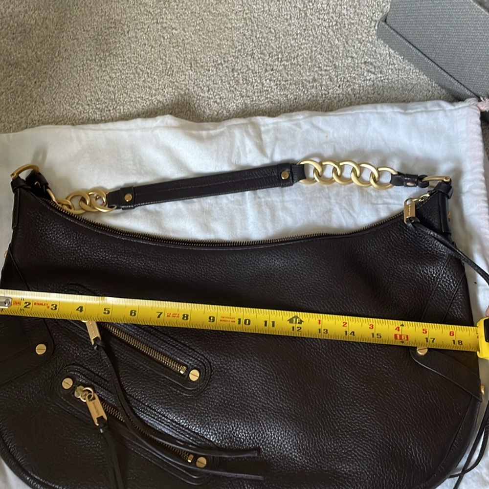 Alexis Hudson dark brown shoulder purse w/tassles - Picture 7 of 9